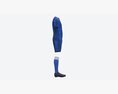 Soccer Uniform With Boots Blue Stripes Modelo 3D