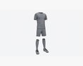 Soccer Uniform With Boots Blue Stripes Modèle 3d