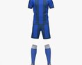 Soccer Uniform With Boots Blue Stripes 3D-Modell