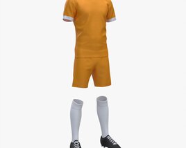 Soccer Uniform With Boots Yellow 3D model