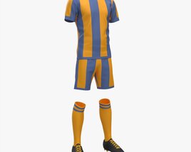 Soccer Uniform With Boots Yellow Stripes Modèle 3D
