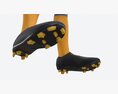 Soccer Uniform With Boots Yellow Stripes 3D 모델 