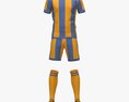 Soccer Uniform With Boots Yellow Stripes 3d model