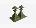 Stone Moss Temple Lantern 3D 모델 