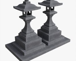Stone Temple Lantern 3D model