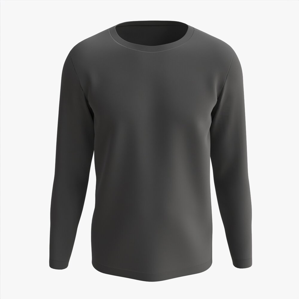 Sweatshirt For Men Mockup 01 Black 3D 모델 
