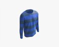 Sweatshirt For Men Mockup 01 Blue With Stripes Modèle 3d