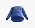 Sweatshirt For Men Mockup 01 Blue With Stripes Modelo 3d