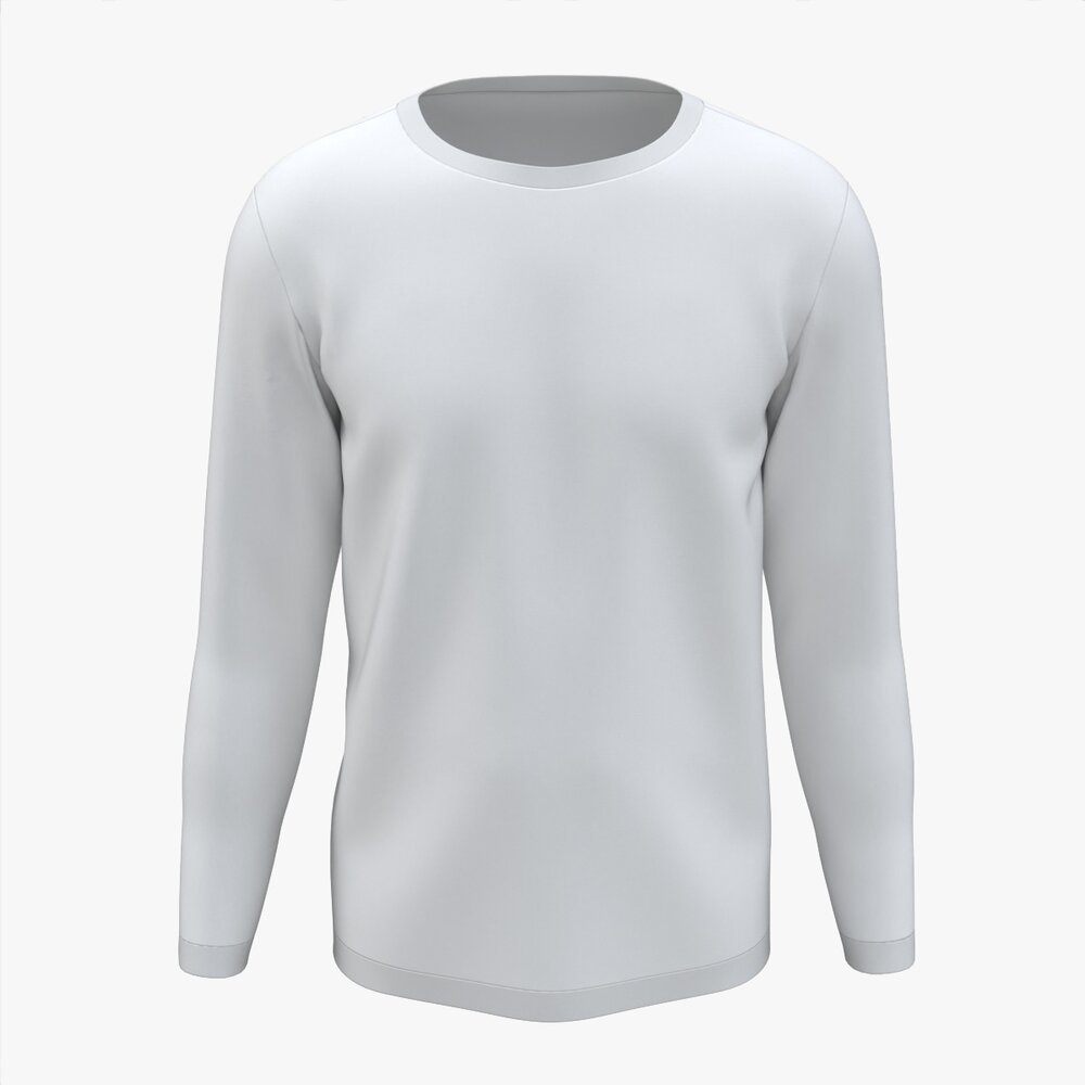 Sweatshirt For Men Mockup 01 White Modello 3D