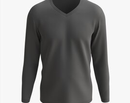 Sweatshirt For Men Mockup 02 Black 3D model