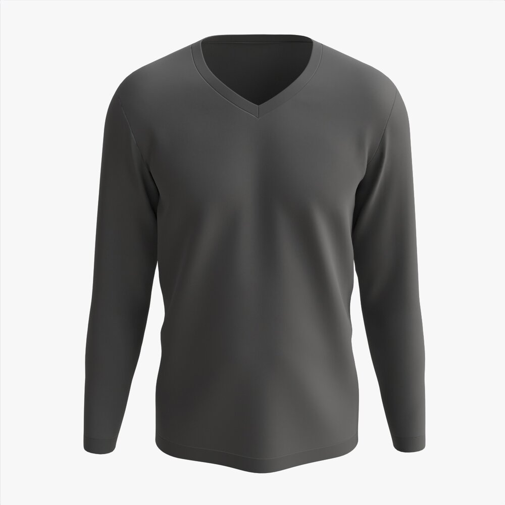Sweatshirt For Men Mockup 02 Black 3Dモデル