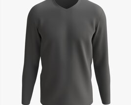 Sweatshirt For Men Mockup 03 Black Modelo 3D