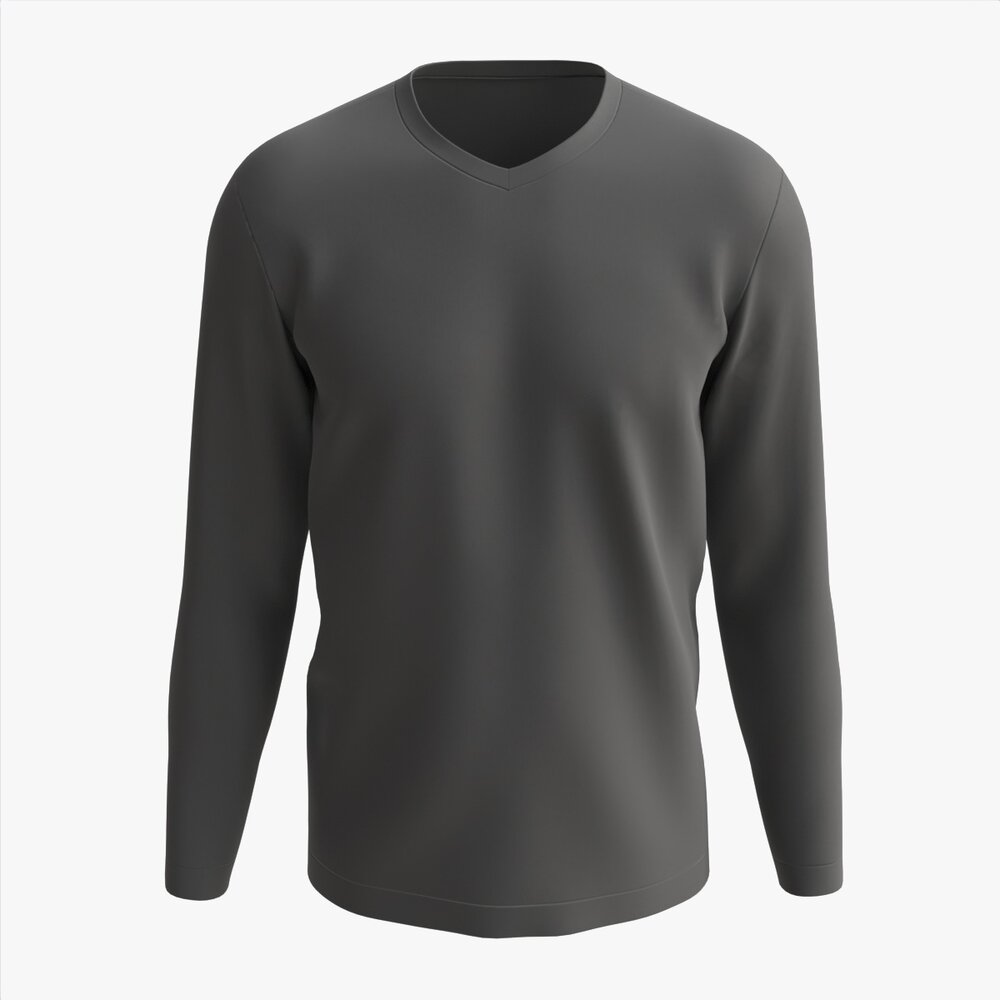 Sweatshirt For Men Mockup 03 Black 3D model