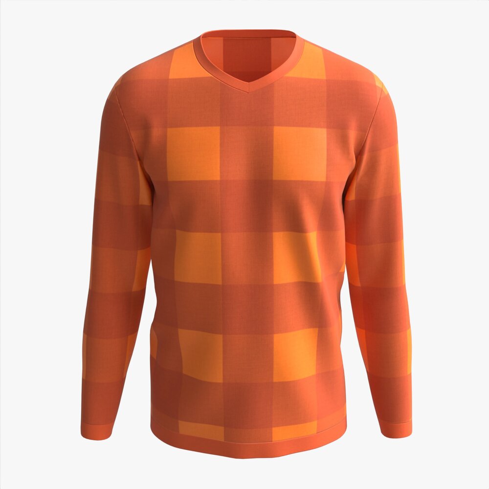 Sweatshirt For Men Mockup 03 Orange Modèle 3D