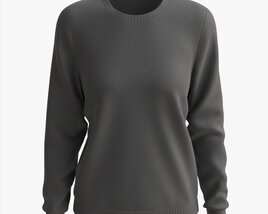 Sweatshirt For Women Mockup 01 Black 3D model
