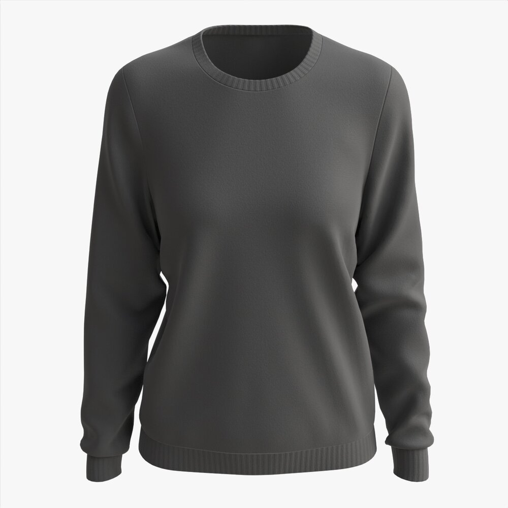 Sweatshirt For Women Mockup 01 Black Modèle 3D