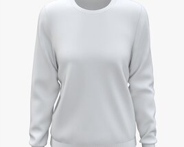 Sweatshirt For Women Mockup 01 White Modelo 3d