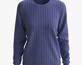 Sweatshirt For Women Mockup 01 Wool Blue Modelo 3D