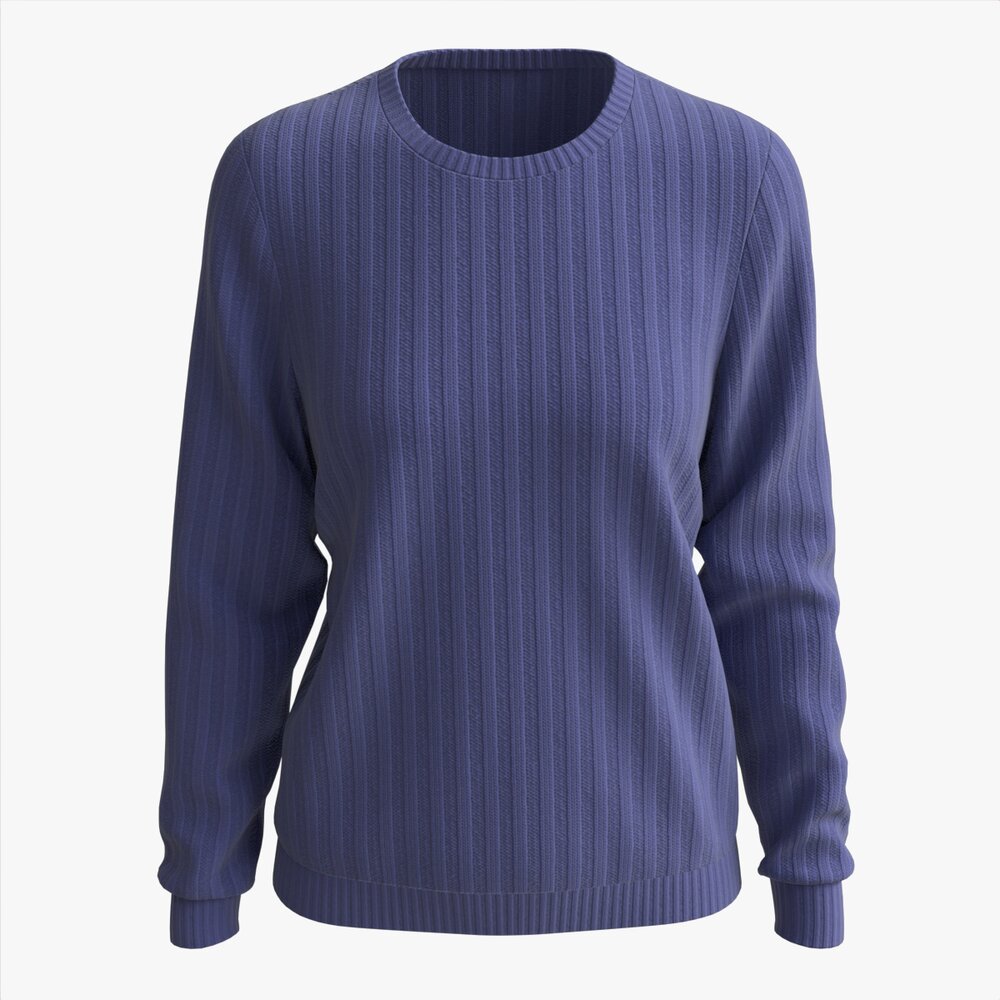 Sweatshirt For Women Mockup 01 Wool Blue Modelo 3d