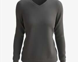 Sweatshirt For Women Mockup 02 Black 3D model