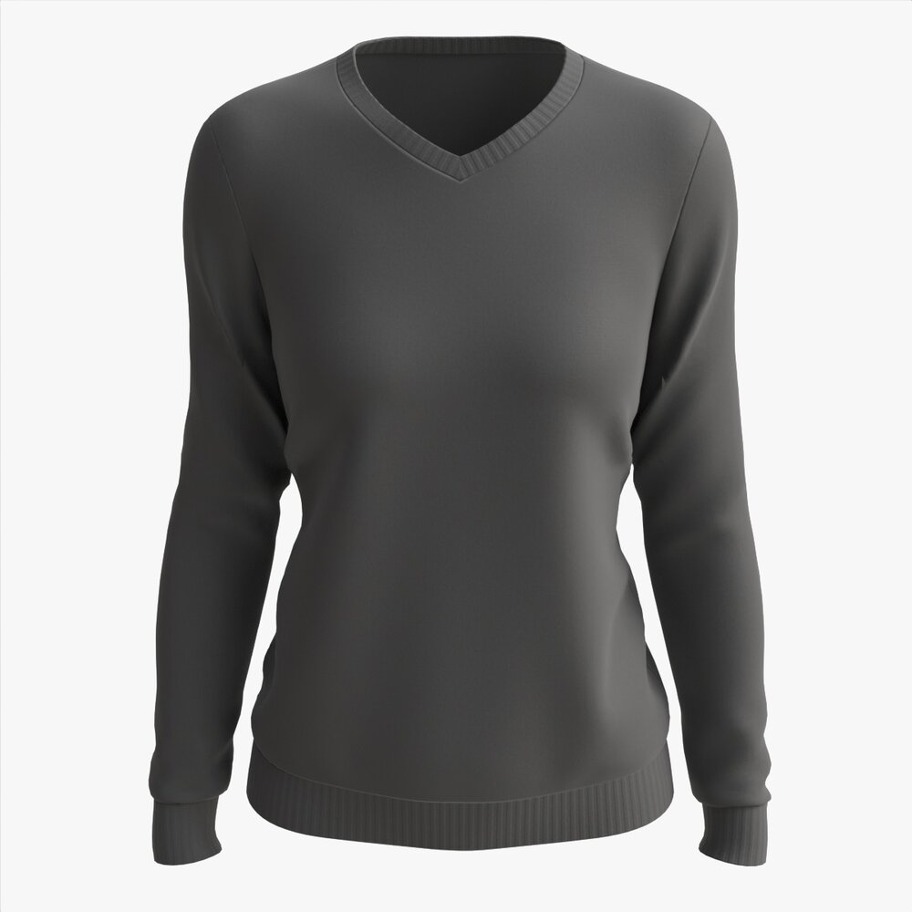 Sweatshirt For Women Mockup 02 Black Modèle 3D