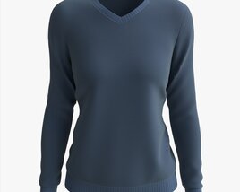 Sweatshirt For Women Mockup 02 Blue 3D-Modell