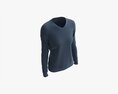Sweatshirt For Women Mockup 02 Blue Modelo 3D