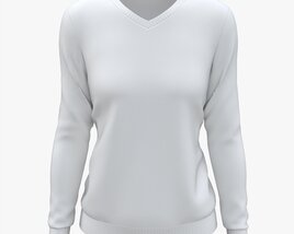 Sweatshirt For Women Mockup 02 White Modelo 3D