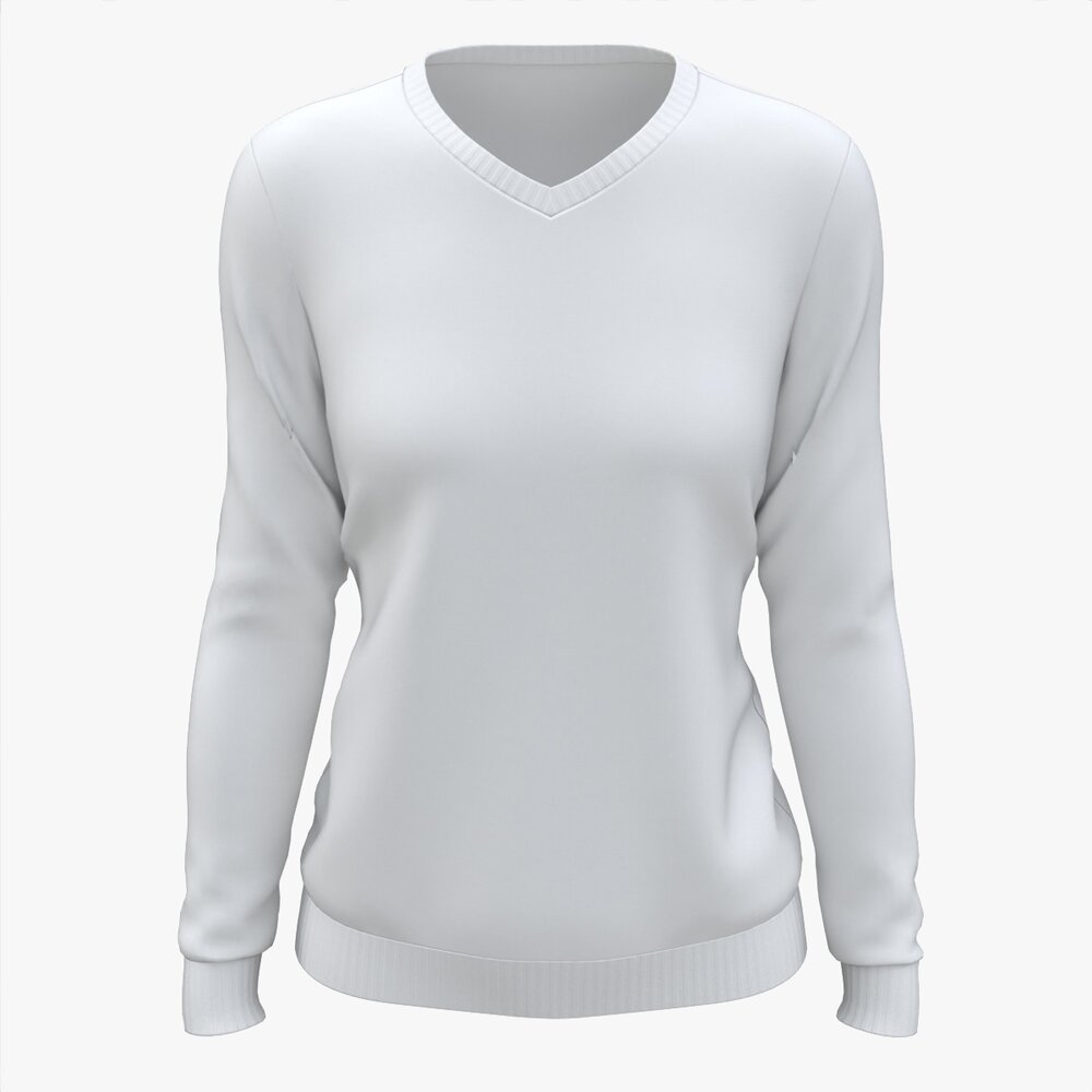 Sweatshirt For Women Mockup 02 White Modello 3D