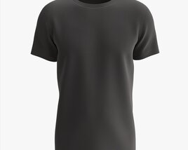 T-shirt For Men Mockup 01 Cotton Black 3D-Modell