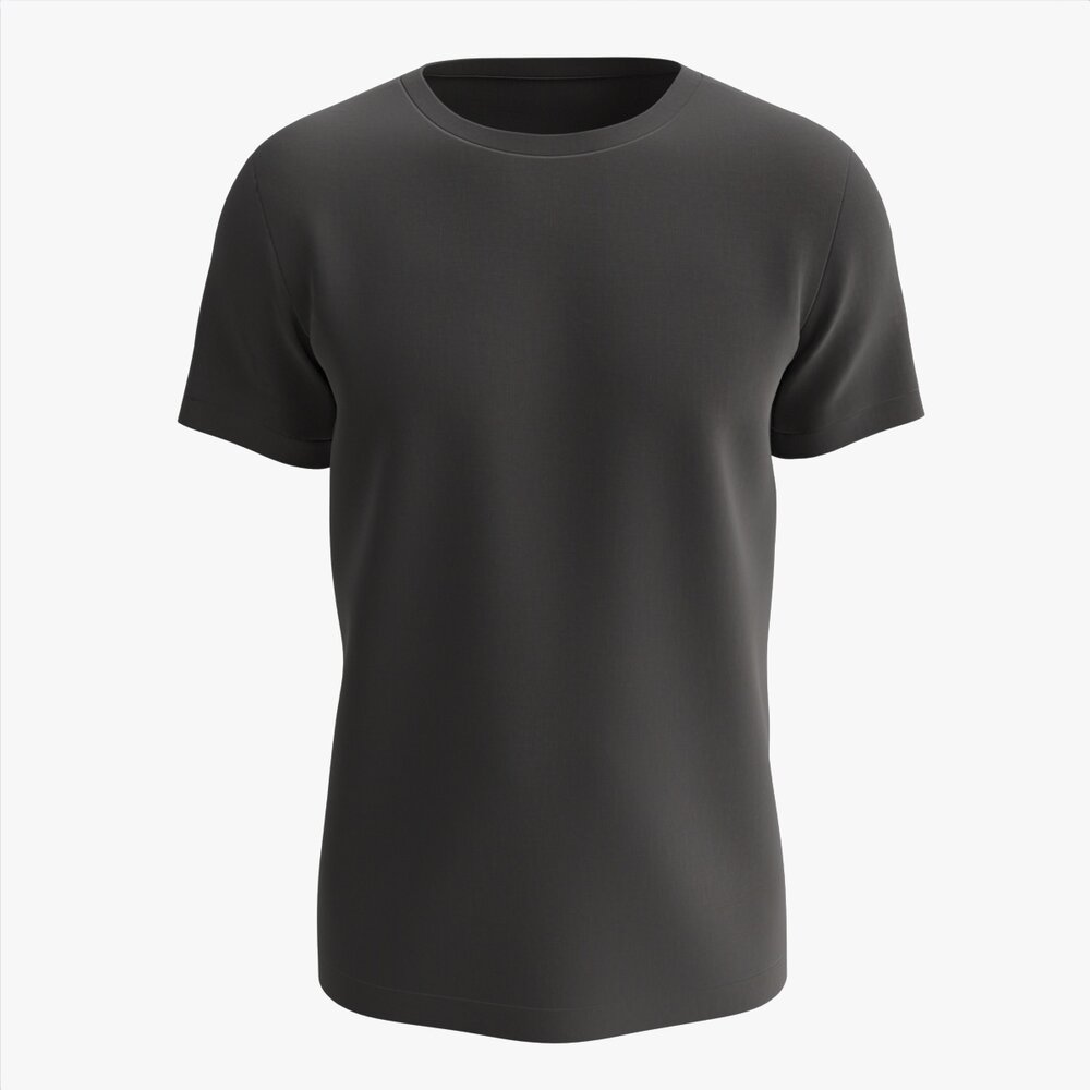 T-shirt For Men Mockup 01 Cotton Black 3D model