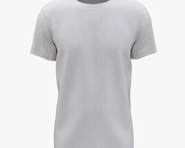 T-shirt For Men Mockup 01 Cotton White Modèle 3D