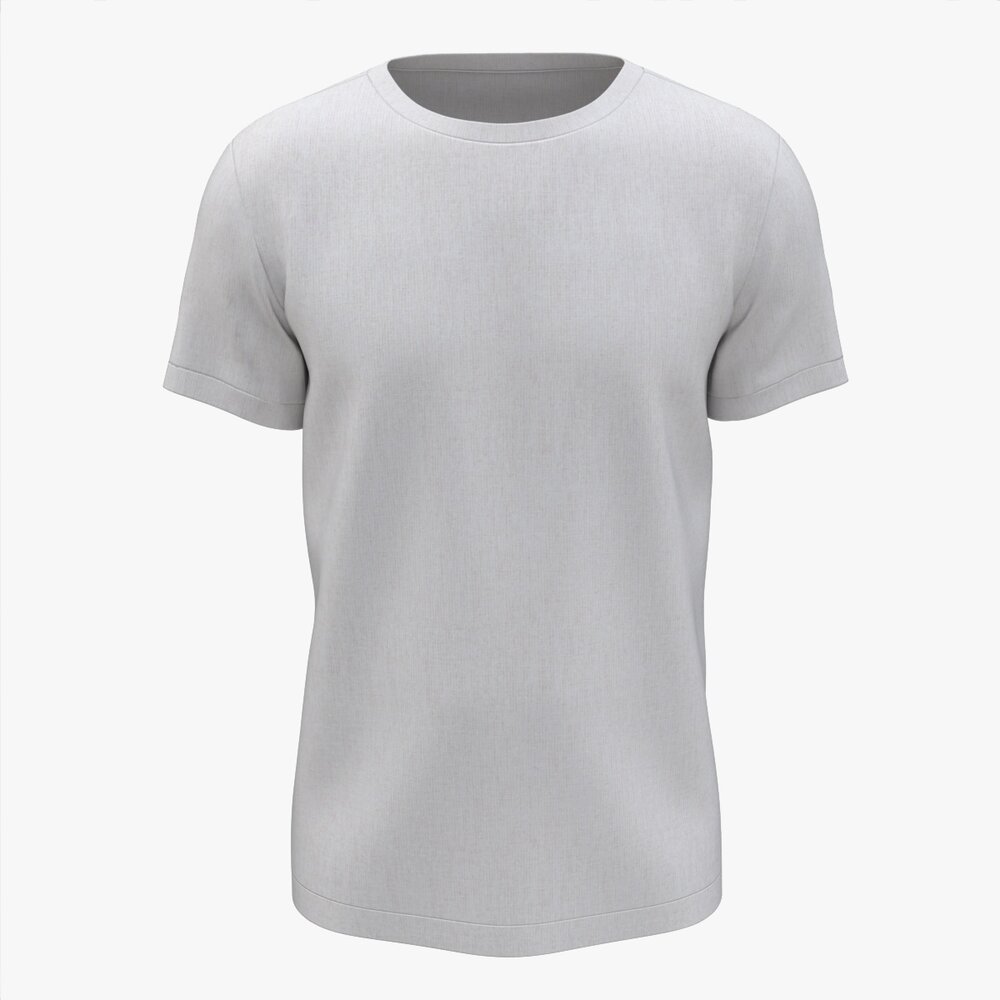 T-shirt For Men Mockup 01 Cotton White Modelo 3D
