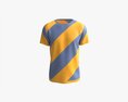 T-shirt For Men Mockup 01 Yellow Blue Stripes 3D模型