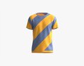 T-shirt For Men Mockup 01 Yellow Blue Stripes Modelo 3D