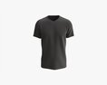 T-shirt For Men Mockup 02 Cotton Black Modelo 3d