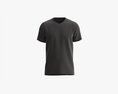 T-shirt For Men Mockup 02 Cotton Black Modèle 3d