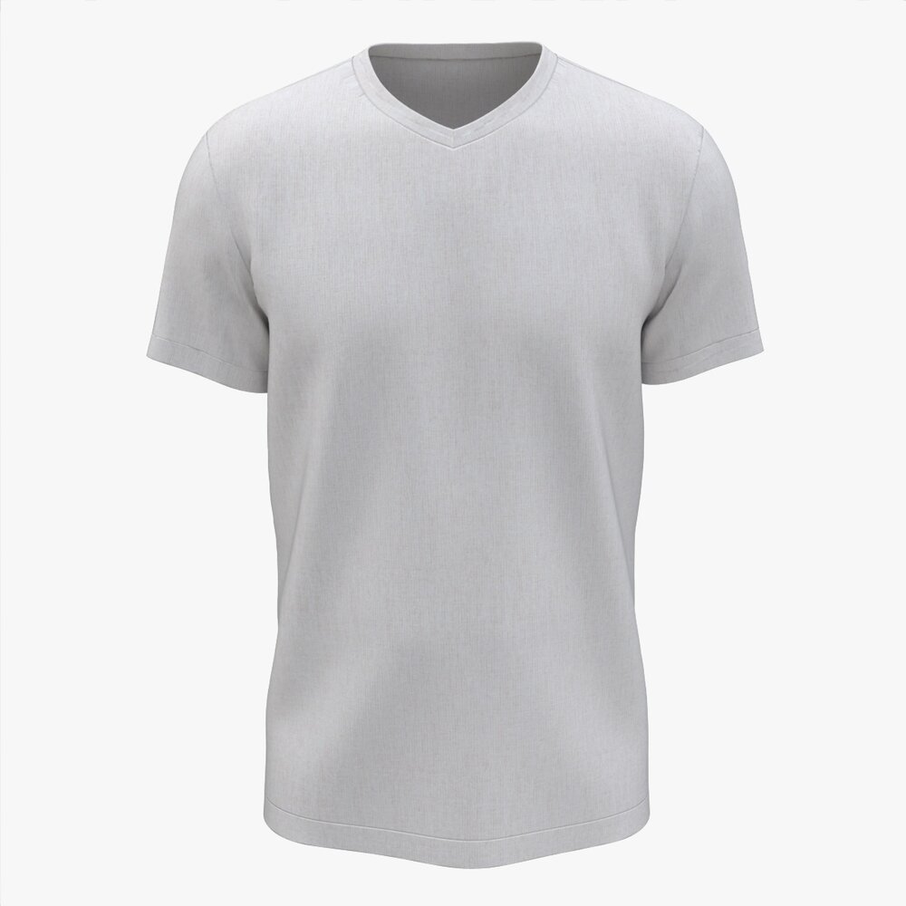 T-shirt For Men Mockup 02 Cotton White 3D model