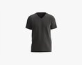 T-shirt For Men Mockup 03 Cotton Black Modèle 3d
