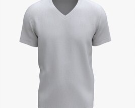 T-shirt For Men Mockup 03 Cotton White Modelo 3d