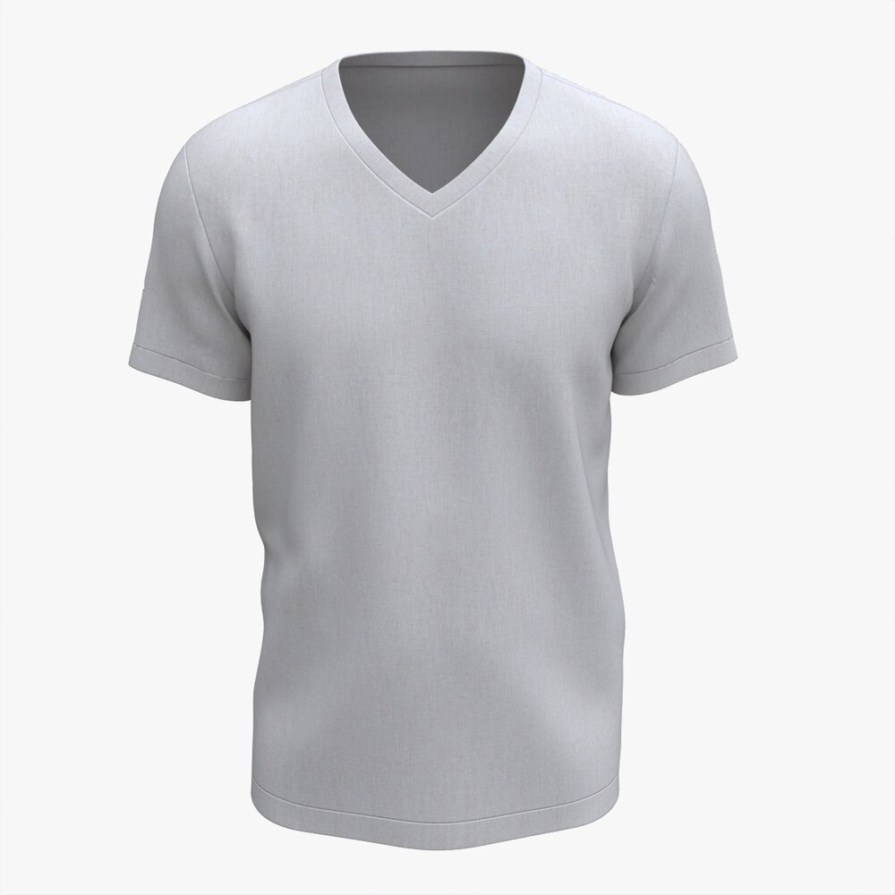 T-shirt For Men Mockup 03 Cotton White 3D model