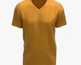 T-shirt For Men Mockup 03 Synthetic Gold Modello 3D