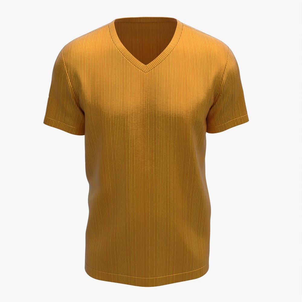 T-shirt For Men Mockup 03 Synthetic Gold Modèle 3D