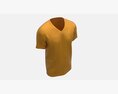 T-shirt For Men Mockup 03 Synthetic Gold 3D 모델 