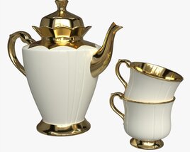 Teapot And Cups 3D model
