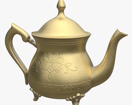 Vintage Brass Teapot 3D model