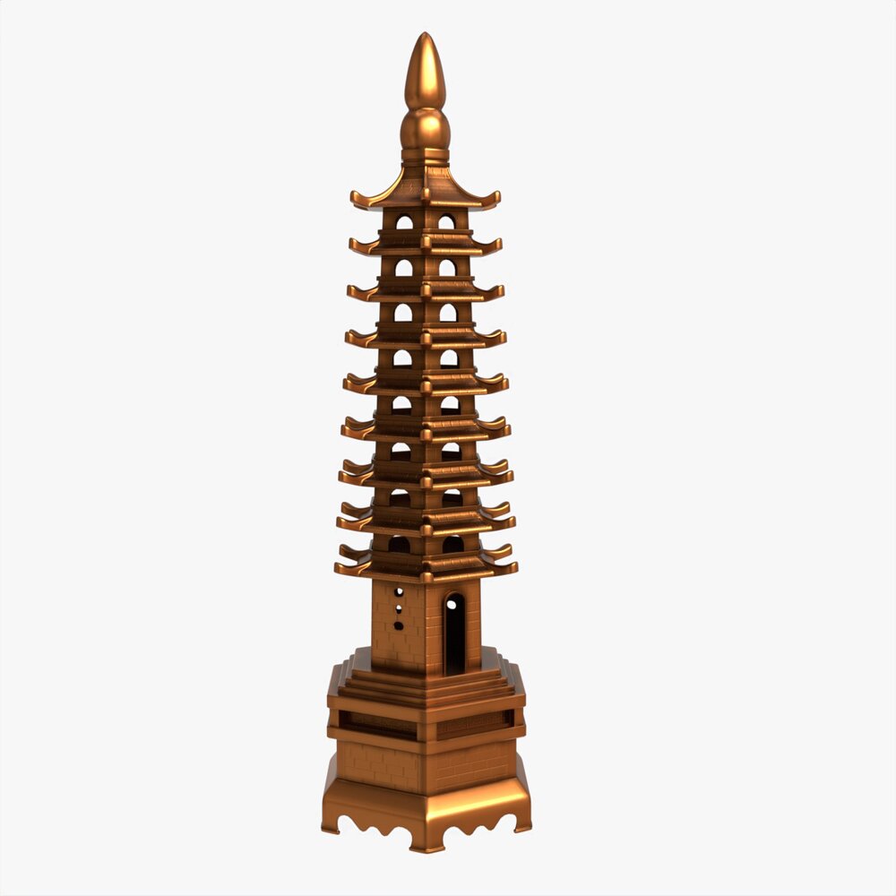 Wenchang Pagoda Tower Modelo 3d