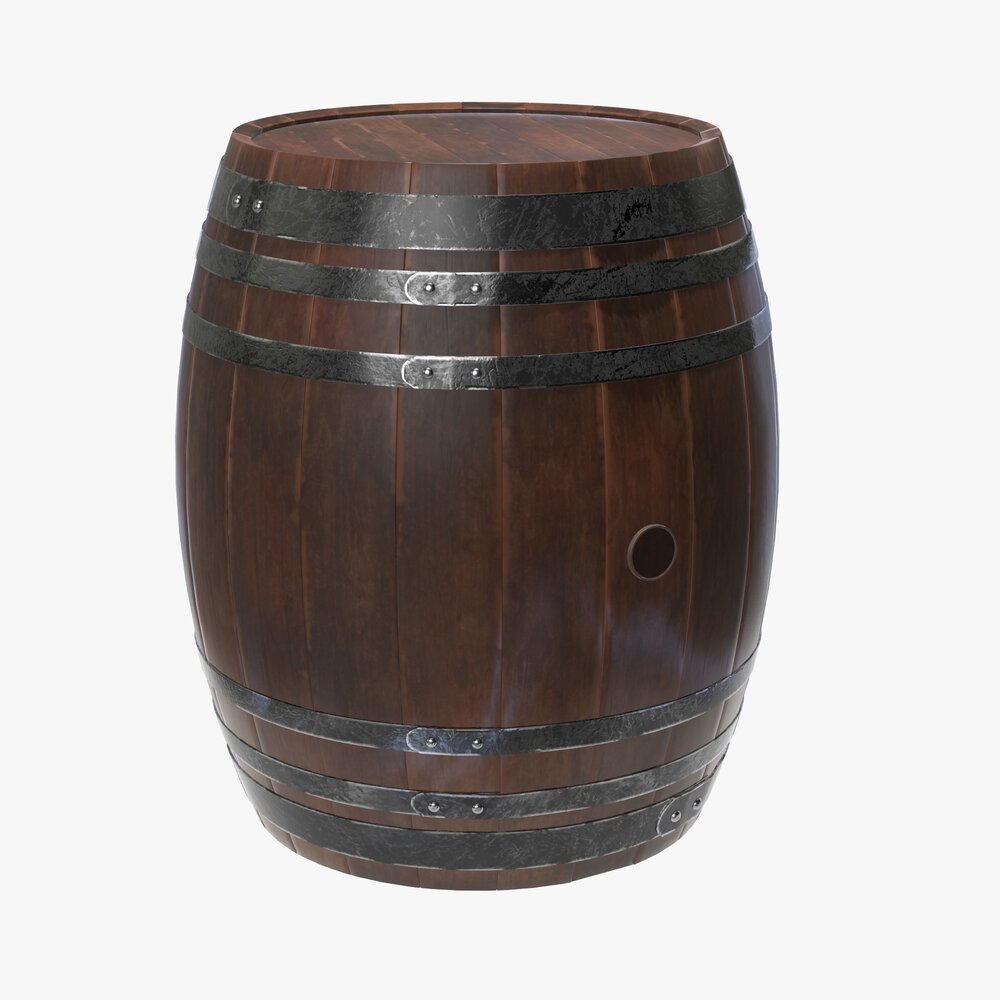 Wooden Barrel Modelo 3d
