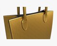 Women Leather Golden Tote Bag 3d model