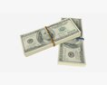American Dollar Bundles Tied With Rubbers 3D-Modell